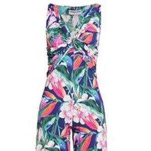 La Petite Robe Chiara Boni Sleeveless Tropical Print Jumpsuit